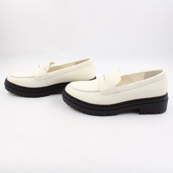 NIDB Quince Italian Leather Lug Sole Loafers in Bone US Women's Size 7 - Picture 3 of 12